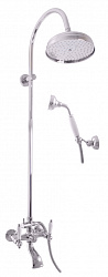 MK559.5/3 MORAVA RETRO - смеситель для ванной, душевой комплект, головной душ, ХРОМ