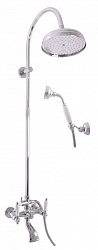 MK559.5/3 MORAVA RETRO - смеситель для ванной, душевой комплект, головной душ, ХРОМ