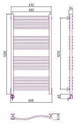 Полотенцесушитель электрический Сунержа Флюид 120x60 L