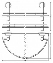 Полка FBS Vizovice VIZ 081 2-х ярусная 40 см