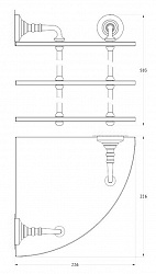 Полка 3SC Stilmar STI 619 угловая, 3-х ярусная, античная медь