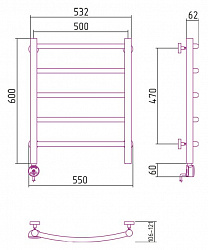 Полотенцесушитель электрический Сунержа Галант 60x50 L