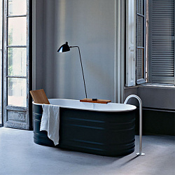 Отдельностоящая ванна Agape Vieques 171x72.6x63.5 см со спинкой, цвет: темно-серая