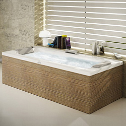 Акриловая гидромассажная ванна Jacuzzi Sharp Double AQU 190x90x57 см встраиваемая, SX, смеситель, с панелями, цвет: белый/хром
