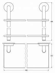 Полка Ellux Elegance ELE 035 2-х ярусная, 40 см