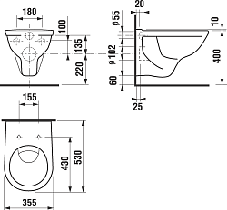 Чаша для унитаза подвесного Jika Lyra 2137.0  (DINO)