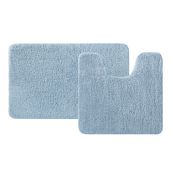 Набор ковриков для ванной комнаты, 50х80 + 50х50, микрофибра, синий, IDDIS (BSET03Mi13)