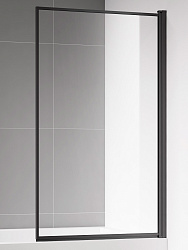 Шторка  на ванну 800*1400мм., стекло 6мм, цвет профиля матовый черный. Декоративная линия по периметру.