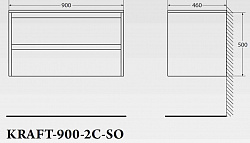 База под раковину подвесная BelBagno KRAFT-900-2C-SO-BO Bianco Opaco