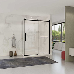 Душевой уголок Комо Софт (Como Soft) VSR-1CS1015CLB, 1500*1000, черный, стекло прозрачное