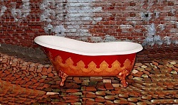 Чугунная ванна Recor Slipper 170x76 декор односторонний