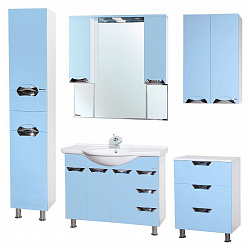 Зеркало-шкаф Bellezza Белла Люкс 105 голубой