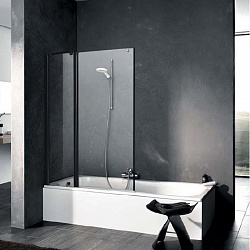 Kermi Pega Штора на ванну PE DTL 110x150см., прозрачное стекло, цвет: черный