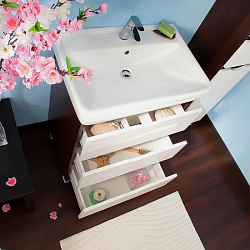 Мебель для ванной Бриклаер Токио 80 венге, белый глянец