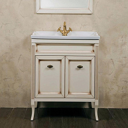 Мебель для ванной La Beaute Vivien Porta 70 слоновая кость с патиной, фурнитура бронза