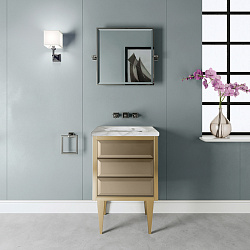 Devon Him Ambient Тумба напольная на ножках 57x49,7x100,5h цвет Oro rosa, ящики Bronzo,столешн.Cremo Extra с 3 отв под смес.(без раковины WHITE 46)2103