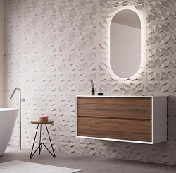 Тумба под раковину COOL с 2 выдвижными ящиками 80х45х54 CL.080.WNOGAL белый/орех