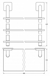 Полка Ellux Avantgarde AVA 041 3-х ярусная, 40 см