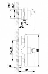 Смеситель Lemark Melange LM4903CW для душа