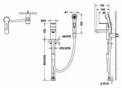 Смеситель Bravat Stream-D F137163C-1 для раковины с гигиеническим душем