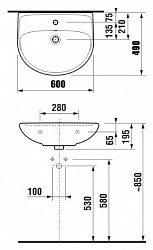 Раковина Jika Lyra Plus 60 1438.3