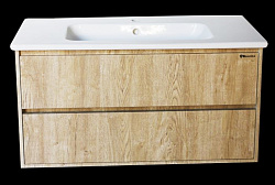Лоренцо-100 тумба подвесная с 2 ящ.Дуб Светлый (ПВХ)