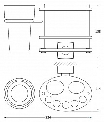 Стакан FBS Esperado ESP 061 с держателем щеток