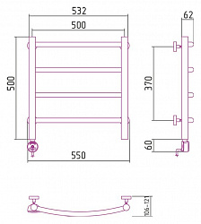 Полотенцесушитель электрический Сунержа Галант 50x50 L