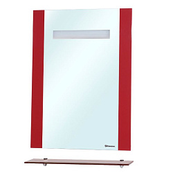 Берта-75 зеркало с полкой  красное (внутр. подсветка)