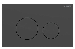 Смывная клавиша Geberit Sigma40 для двойного смыва, круглая: Нерж. Сталь/Чёрная матовая окрашенная 115.628.14.1