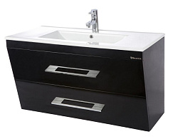 Берта-90 тумба подвесная с 2 ящ. черная Мелана Н