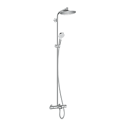HG Crometta Showerpipe S 240 SHP: термостат для ванны + стойка с верхним душем 240мм + ручной душ со шлангом 160мм, цвет хром1957