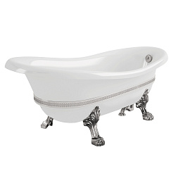 Ванна Migliore BELLA DECOR 170x81x74 см на лапах «LEONE» STANDART, белая, слив/перелив хром