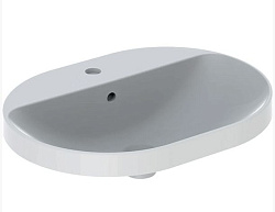 Geberit VariForm Раковина встраиваемая в столешницу эллиптической формы, 60х45 см, с отв. под смеситель, с отв. перелива 500.732.01.2