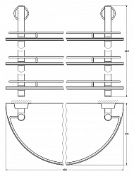 Полка FBS Vizovice VIZ 082 3-х ярусная 40 см
