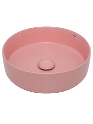 AQM5012 Раковина накладная круглая, цвет розовый матовый. 355x355x120