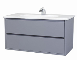 Лоренцо-80 тумба подвесная с 2 ящ., серебро (ПВХ)