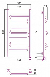 Полотенцесушитель электрический Сунержа Элегия 100x50 R