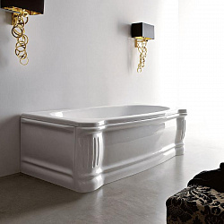 Акриловая гидромассажная ванна Gruppo Treesse New Classic 170x85x57 см пристенная, с цифровым наполнением, со сливной колонкой, с уровнем датчика воды, с панелями