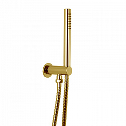 Carlo Frattini Wellness Душевой комплект, с ручным душем, металлическим шлангом 1500 мм. и настенным держателем с выпуском, цвет: золото