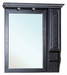 Зеркало-шкаф Bellezza Рим 100 R черное патина серебро