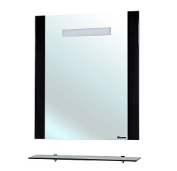 Берта-90 зеркало с полкой  черное  (внутр. подсветка)