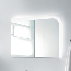 BURGBAD Sinea 1.0  Зеркало с подсветкой корпус белый 900х640х36 мм , декор подсветка, 1 сенс выкл снизу,IP24, лампы 12ВТ, правая версия, цвет белый гл2288