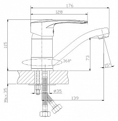 Смеситель Rossinka T T40-22 для кухонной мойки