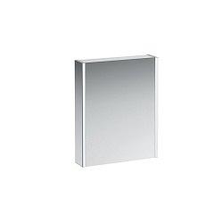 LAUFEN FRAME 25 шкаф зеркальный 600x150x750 мм, алюминий, 1 дв. с зерк с 2 сторон, петли справа, сенс. выкл., 2 розетки, 2 верт. эл., LED-подсветки1904