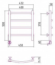 Полотенцесушитель электрический Сунержа Галант 50x40 L