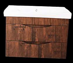 Санриса-80 тумба подвесная с 2 ящ. орех (ПВХ) (СТРИМ)