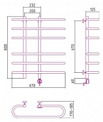 Полотенцесушитель электрический Сунержа Фурор 80x70 R