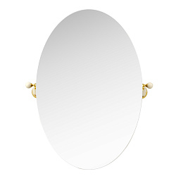 PROVANCE Зеркало овальное H80xL50 см, керамика с декором/золото