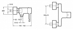 Смеситель Jacob Delafon Cuff E45533-CP для душа